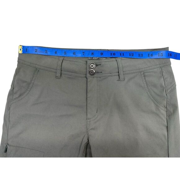 PRANA Size 8 Drawstring Snap Roll-Up Dark Green Pants Utility Outdoor Hiking - Picture 7 of 11